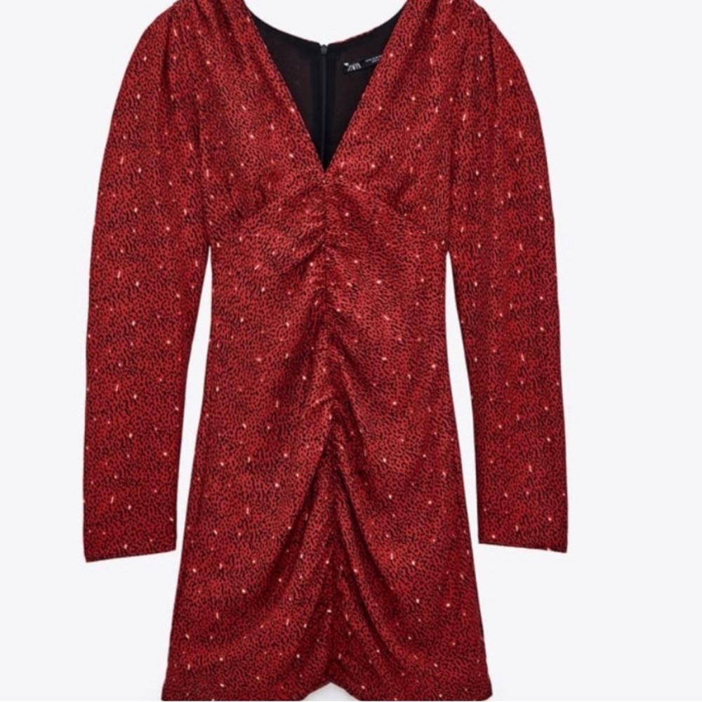 NWT Zara red print dress / M